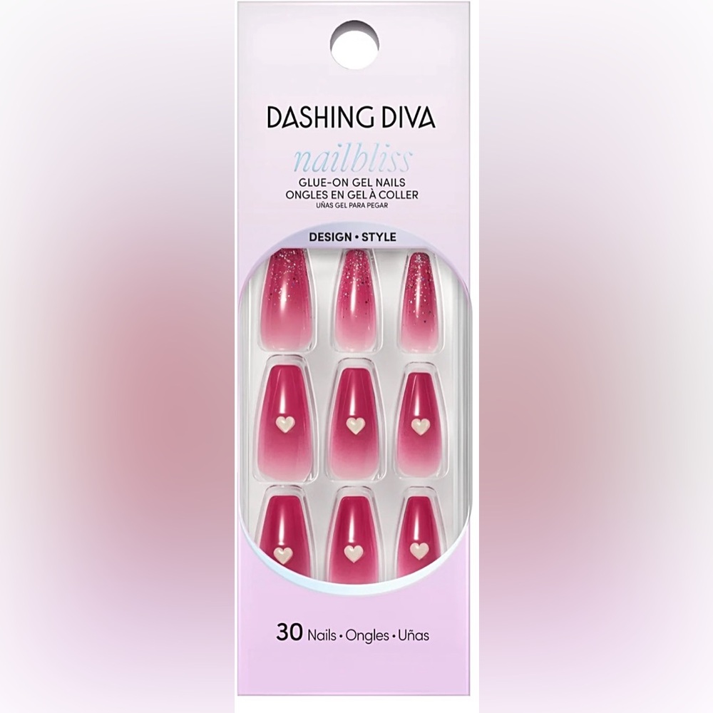 🆕 Dashing Diva Pink Nailbliss Glue-On Gel Nails